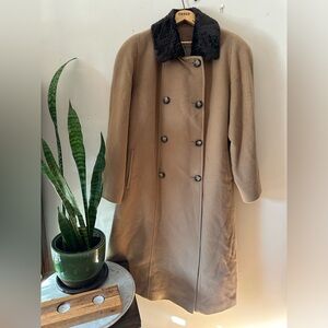 Vintage Cashmere Wool Blend Maxi Pea Coat
